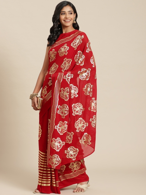 

Inddus Red Floral Saree