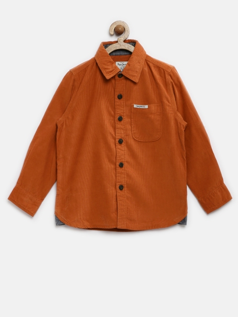 

Pepe Jeans Boys Orange Corduroy Semi Fit Casual Shirt