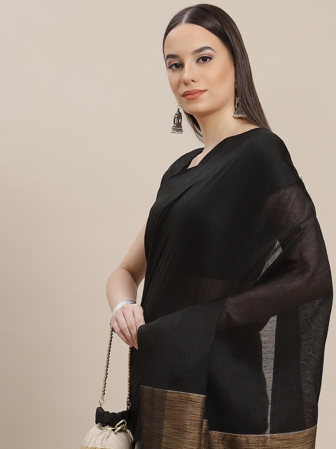 

Anouk Black Solid Saree