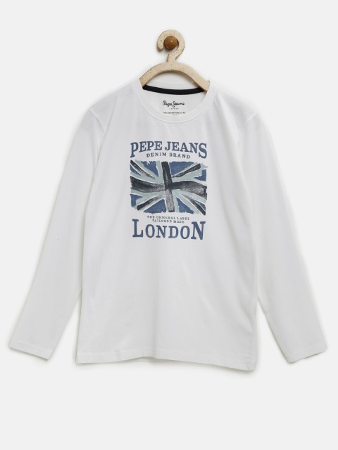 

Pepe Jeans Boys Off-White Printed Round Neck T-Shirt