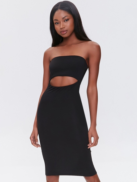 

FOREVER 21 Women Black Bodycon Dress