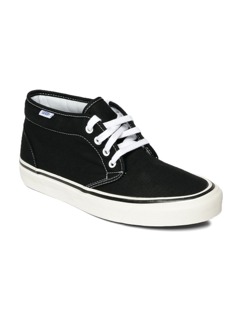 

Vans Unisex Black Solid Mid-Top Sneakers