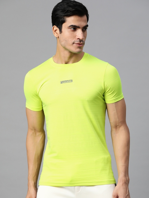 

FUAARK Men Lime Green Slim Fit Crush Training or Gym T-shirt
