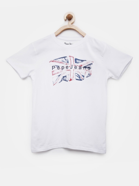 

Pepe Jeans Boys White Printed Round Neck T-shirt