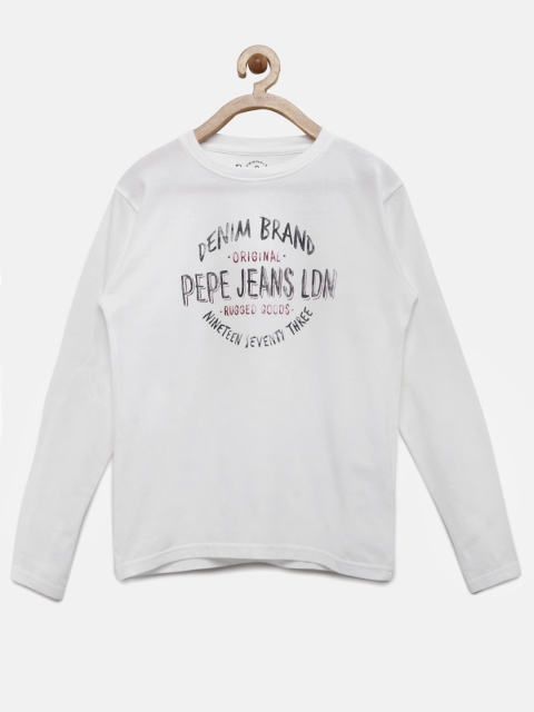 

Pepe Jeans Boys White Printed Round Neck T-shirt