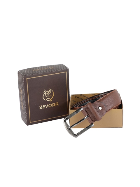 

ZEVORA Men Brown Textured PU Belt