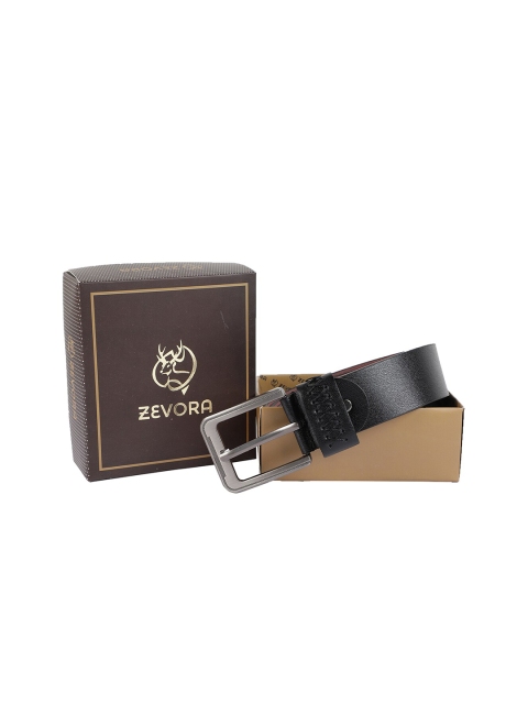 

ZEVORA Men Black Textured Belt