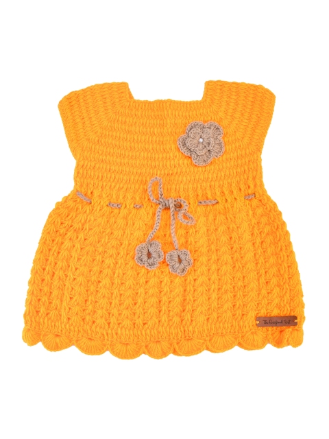 

The Original Knit Girls Yellow & Grey Handmade Dress