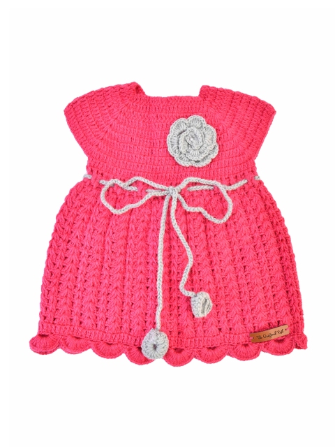 

The Original Knit Girls Rose & Grey Handmade Dress