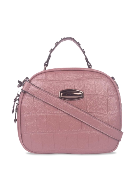 

Bagkok Mauve Colourblocked PU Structured Handheld Bag