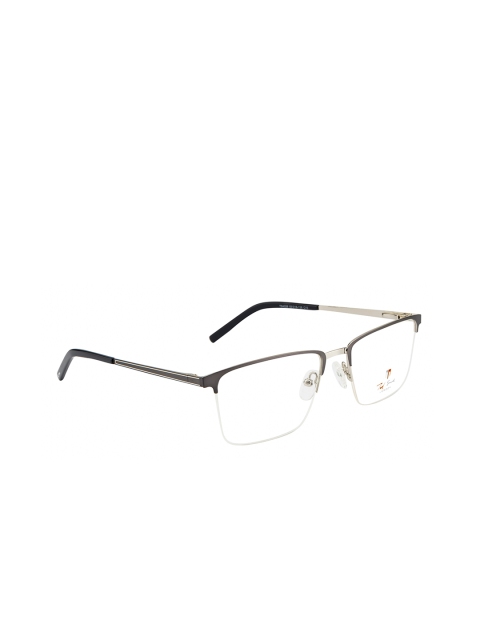 

Ted Smith Unisex Grey & Black Half Rim Rectangle Frames TS-321_C10