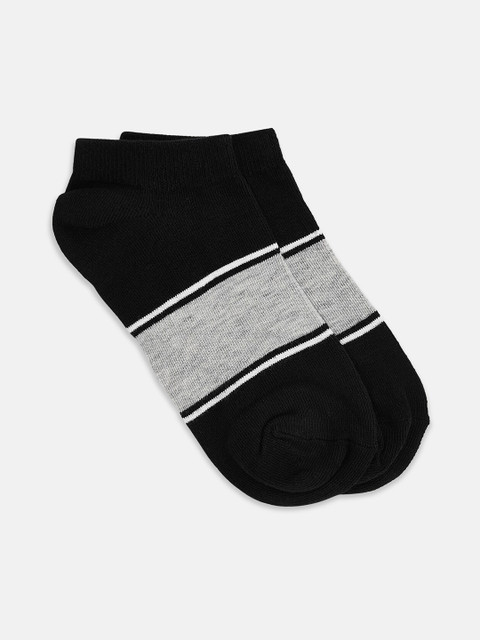 

Honey by Pantaloons Women Black & Grey Colourblocked Ankle Length Socks