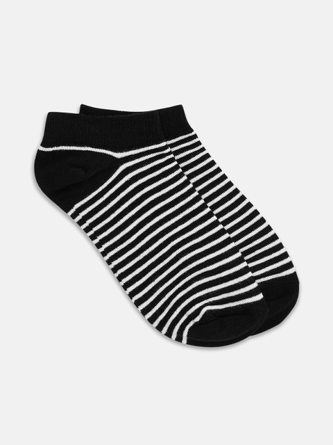 

Honey by Pantaloons Women Black & White Striped Ankle Length Socks