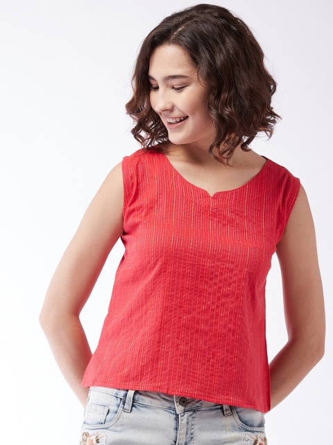 

InWeave Red Solid Regular Top