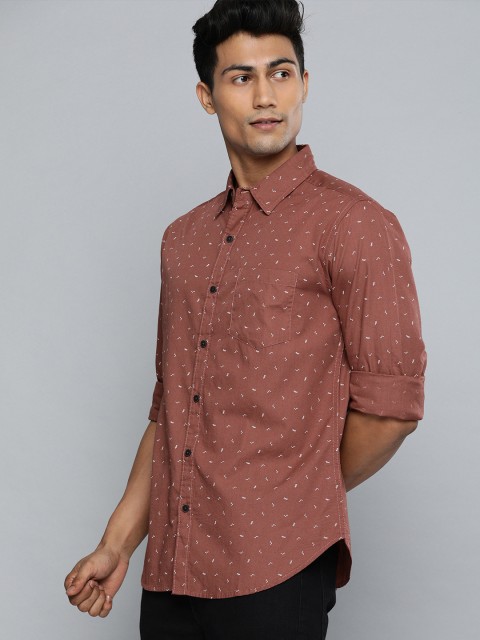 

Harvard Men Brown Opaque Printed Casual Shirt