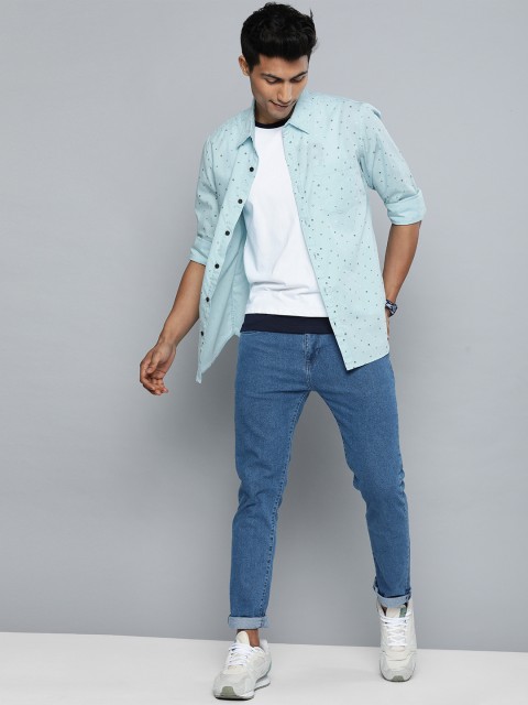 

Harvard Men Blue Opaque Printed Casual Shirt
