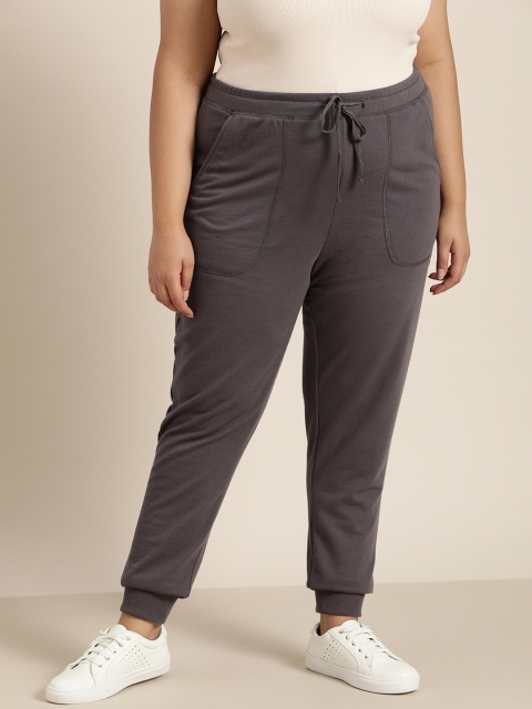 

Sztori Women Plus Size Charcoal Grey Solid Joggers