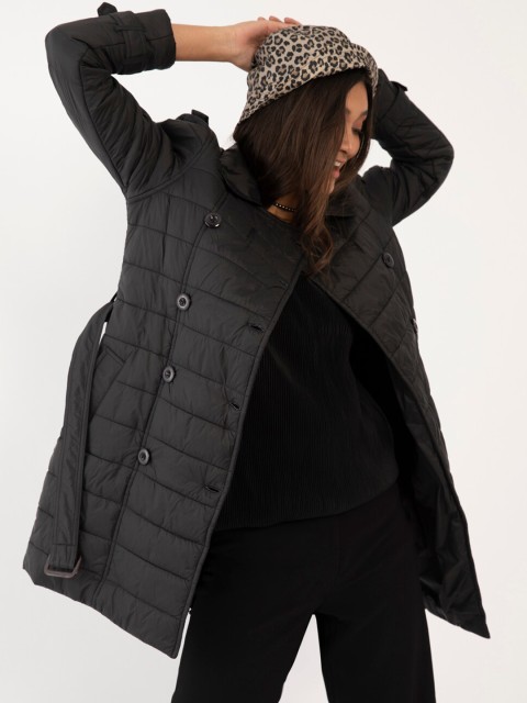 

Zink London Women Black Solid Longline Padded Jacket