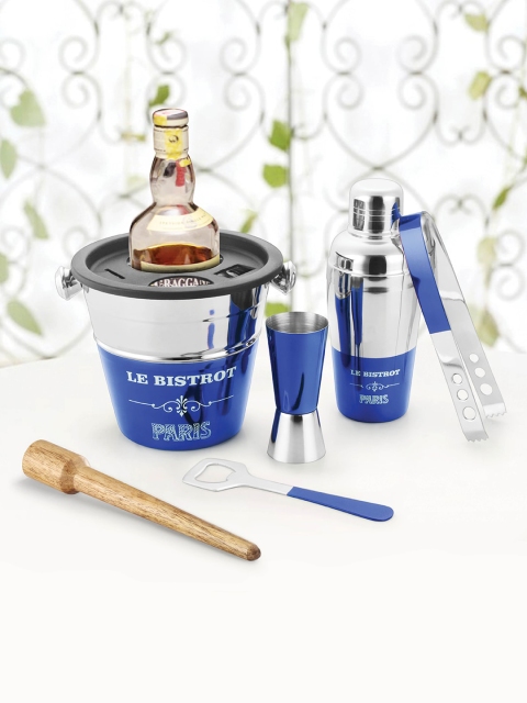 

URBAN CHEF Blue Imperial 6 Pcs Stainless Steel Lacquered Bartending Tools