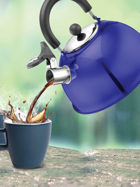 

URBAN CHEF Blue Stainless Steel Whistling Kettle