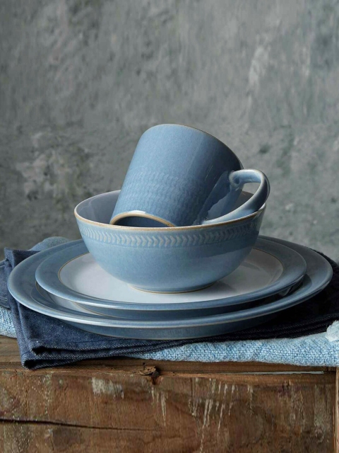 

Denby Blue & 1 Pieces Handcrafted Printed Stoneware Glossy Plates