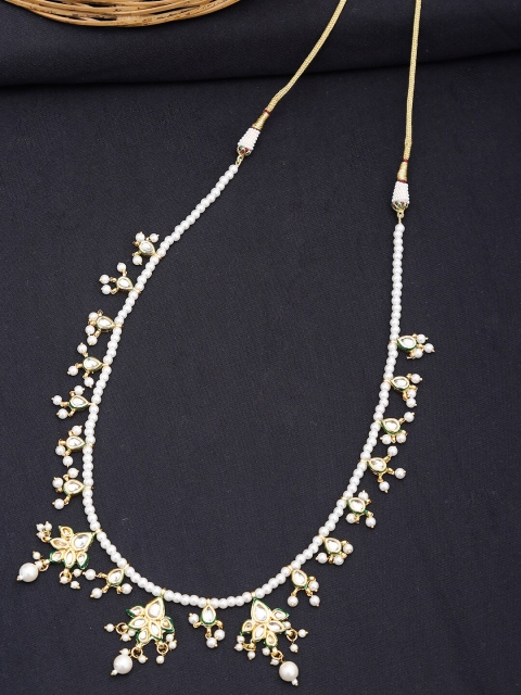 

Ruby Raang Gold-Toned & White Gold-Plated Handcrafted Kundan Studded Necklace