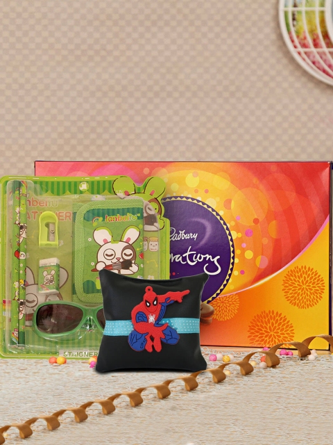 

TIED RIBBONS Kids 3 Pcs Multicoloured Spiderman Rakhi Gift Set, Multi