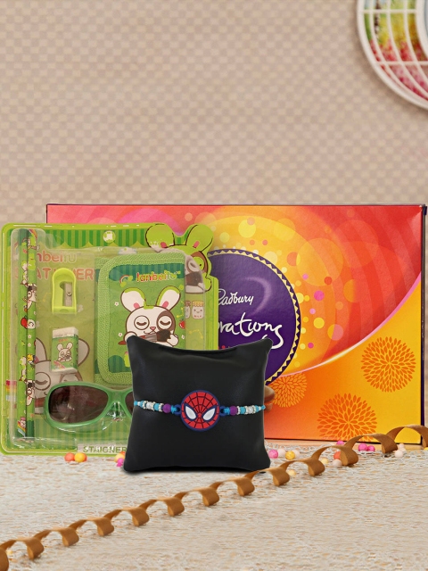 

TIED RIBBONS Kids 3 Pcs Multicoloured Spiderman Rakhi Gift Set, Multi