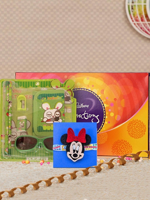 

TIED RIBBONS 3 Pcs Multicoloured Minnie Mouse Rakhi Gift Set, Multi