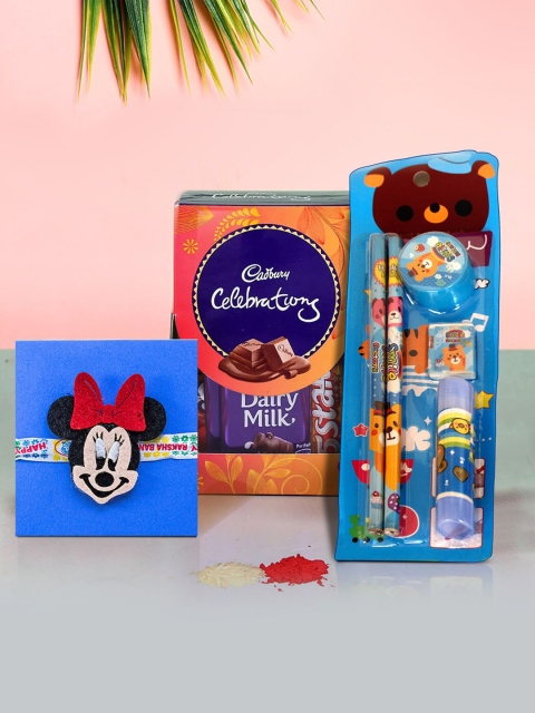 

TIED RIBBONS 4 Pcs Multicoloured Minnie Mouse Rakhi Gift Set, Multi