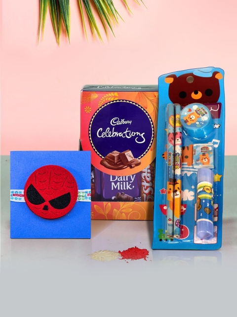 

TIED RIBBONS 4 Pcs Multicoloured Spiderman Rakhi Gift Set, Multi