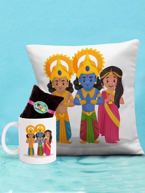 

TIED RIBBONS Rakhi For Boys With Cushion Mug Combo Gift Pack, Multi