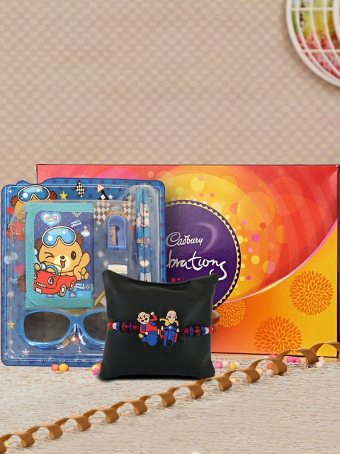 

TIED RIBBONS 3 Pcs Multicoloured Rakhi Gift Set, Multi
