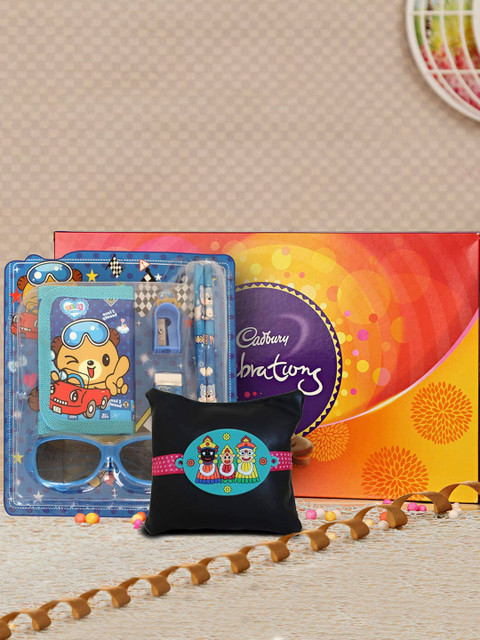 

TIED RIBBONS 3 Pcs Multicoloured Rakhi Gift Set, Multi