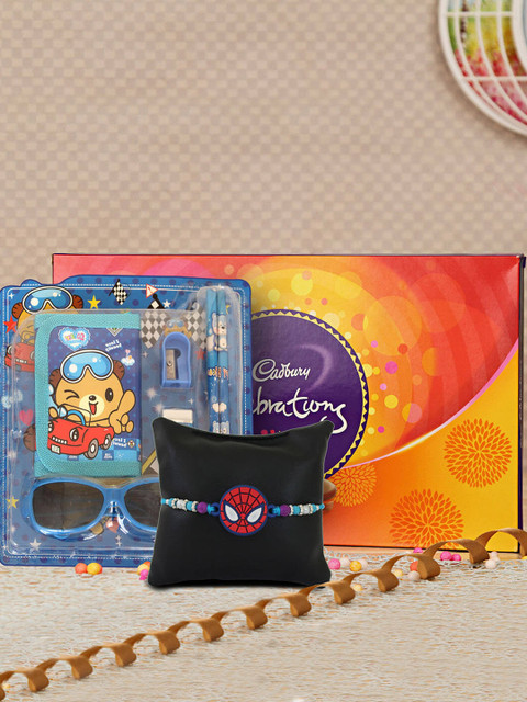 

TIED RIBBONS 3 Pcs Multicoloured Spiderman Rakhi Gift Set, Multi