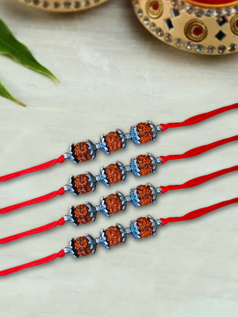 

nestroots Red & Blue Kalawa Rakhi Bracelet