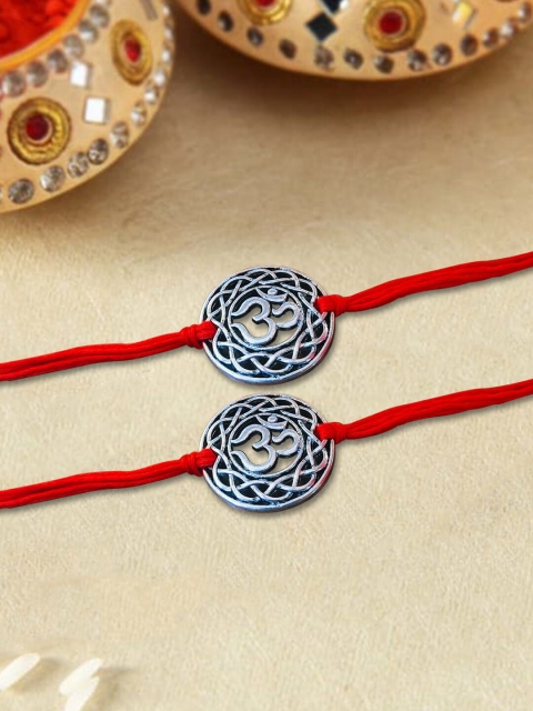 

nestroots Red & Blue Kalawa Rakhi Bracelet & Greeting Card