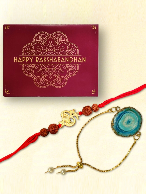 

nestroots Multicoloured Kalawa Rakhi Bracelet & Greeting Card, Multi