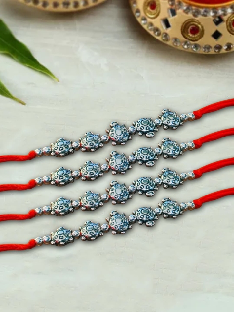 

nestroots Red & Blue Kalawa Rakhi Bracelet & Greeting Card