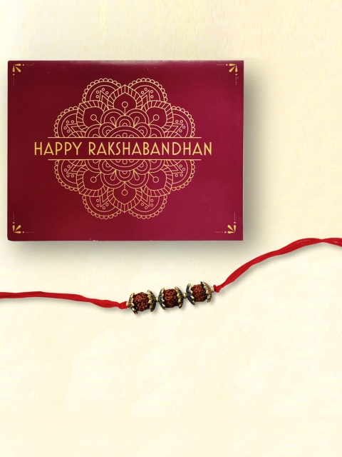 

nestroots Red Kalawa Rakhi Bracelet & Greeting Card