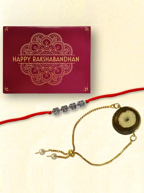 

nestroots Multicoloured Kalawa Rakhi Bracelet & Greeting Card, Multi