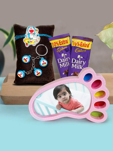 

TIED RIBBONS Rakhi Return Gift for Sister with Table-Top Photo Frame Combo Gift Set, Multi