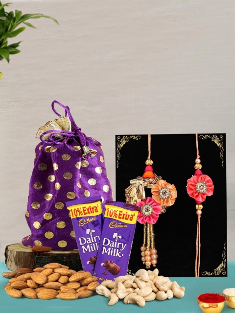 

TIED RIBBONS Lumba Rakhi for Bhaiya Bhabhi with Dry Fruits & Chocolates Combo Gift Set, Multi