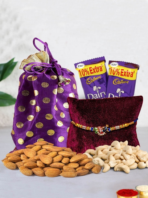 

TIED RIBBONS Rakhi for Brother with Dry Fruits & Chocolates Combo Gift Set, Multi