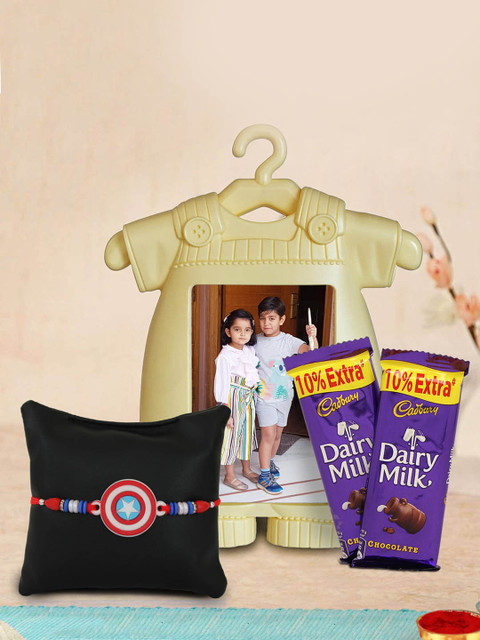

TIED RIBBONS Rakhi Return Gift for Sister with Table-Top Photo Frame Combo Gift Set, Multi