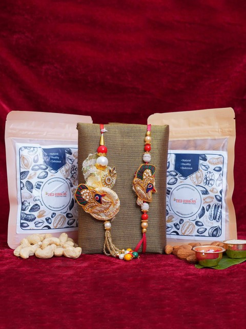 

TIED RIBBONS Rakhi for Bhabiya Bhabhi with Dry Fruits Combo Gift Pack, Multi