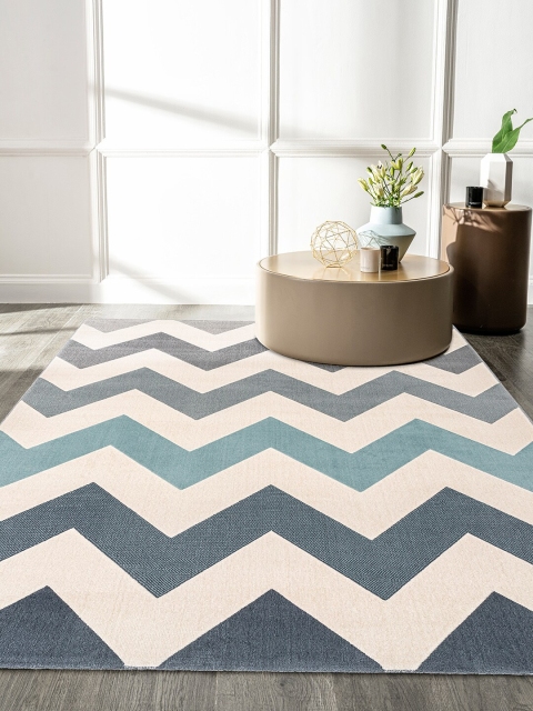 

DDecor Cream-Coloured & Grey Geometric Carpet