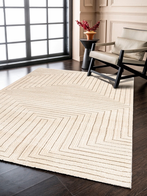 

DDecor Cream-Coloured Geometric Print Carpet