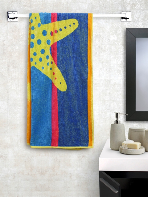 

BOMBAY DYEING Yellow & Blue Patterned Cotton 400 GSM Beach Towel