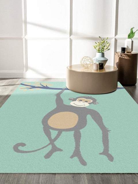 

DDecor Turquoise Blue Printed Carpet